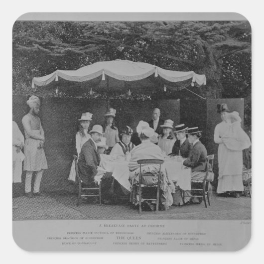 Een ontbijtfeest in Osbourne Vierkante Sticker (Voorkant)