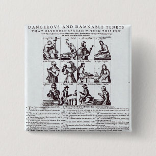 Een ontdekking van het gevaarlijkste vierkante button 5,1 cm