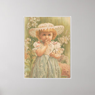 "Een ontluikend Pasen" Vintage Illustratie, ca. 18 Canvas Afdruk