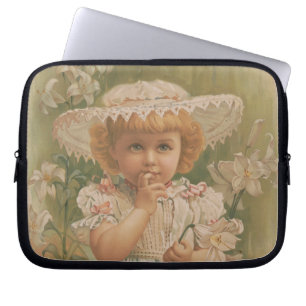 "Een ontluikend Pasen" Vintage Illustratie, ca. 18 Laptop Sleeve