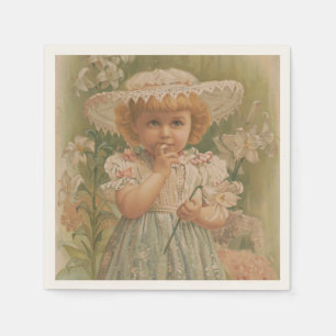 "Een ontluikend Pasen" Vintage Illustratie, ca. 18 Servet