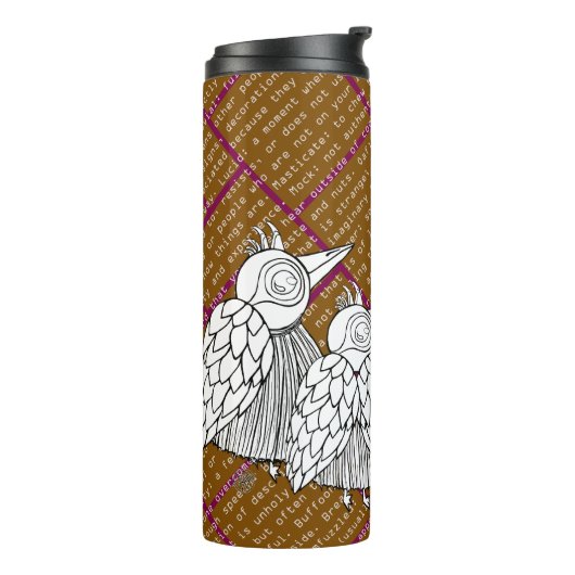 Een ontmoeting van de vogels in woorden thermosbeker (Gedraaid links)