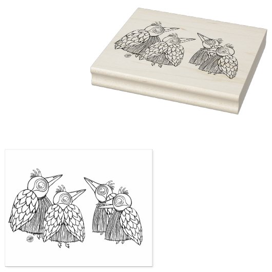 Een ontmoeting van de vogels rubberstempel (Gestempeld)
