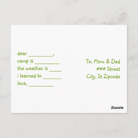 een ontploffing in het kamp! briefkaart (Achterkant)