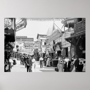 Een ontspannen dag op Coney Island 1903 Poster