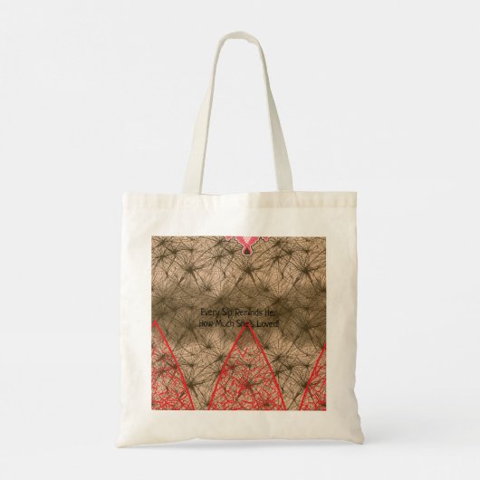 Een  ontwerp met een harmonieuze mix van rood en tote bag (Achterkant)