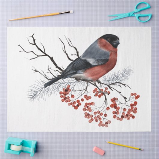 Een ontwerp uit de kerstvogelserie 7 tissuepapier (Craft)