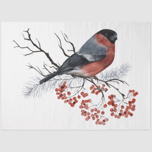 Een ontwerp uit de kerstvogelserie 7 tissuepapier (Voorkant)