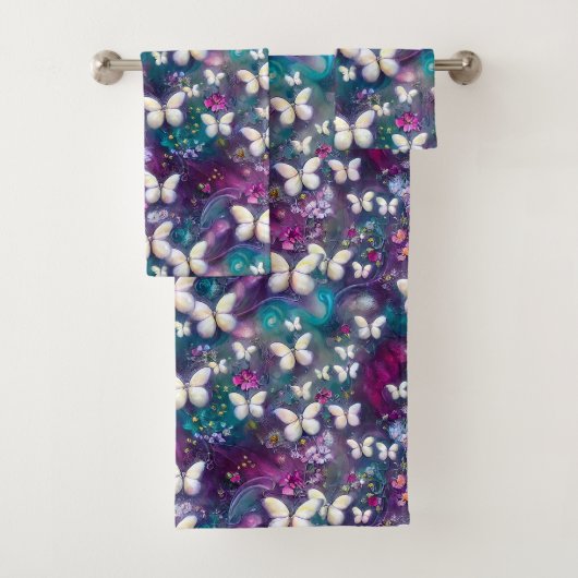 Een ontwerp uit de multifunctionele vlinderreeks 5 bad handdoek (Insitu)