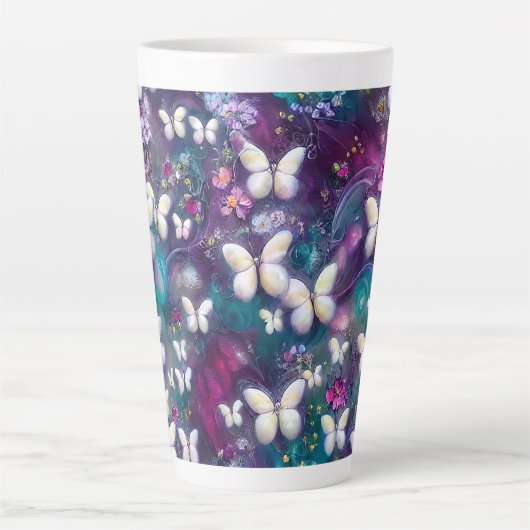 Een ontwerp uit de multifunctionele vlinderreeks 5 latte mok (Voorkant)