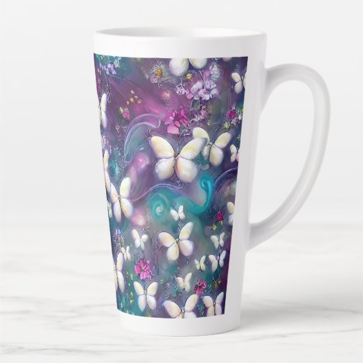 Een ontwerp uit de multifunctionele vlinderreeks 5 latte mok (Rechts)