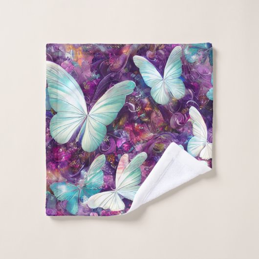 Een ontwerp uit de multifunctionele vlinderreeks 7 bad handdoek (Wasdoekje)