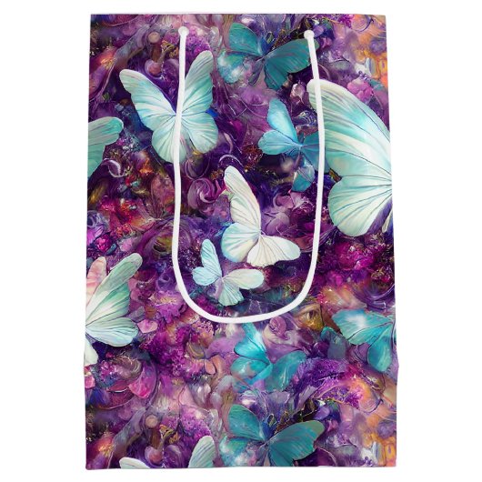 Een ontwerp uit de multifunctionele vlinderreeks 7 medium cadeauzakje (Achterkant)