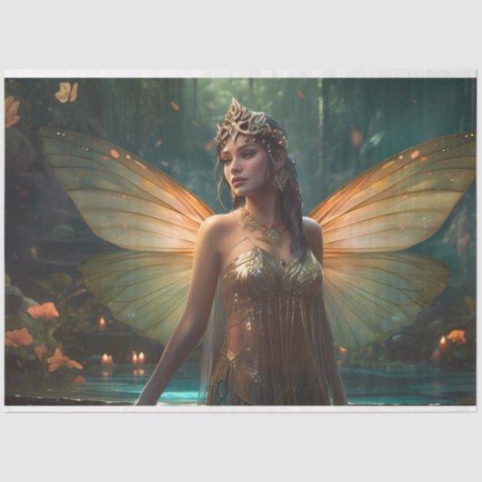 Een ontwerp uit de Mystical Fairy-reeks 1 Tissuepapier (Voorkant)