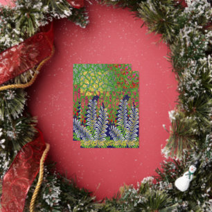 Een ontwerp van een groen en geel patroon folie feestdagen briefkaart