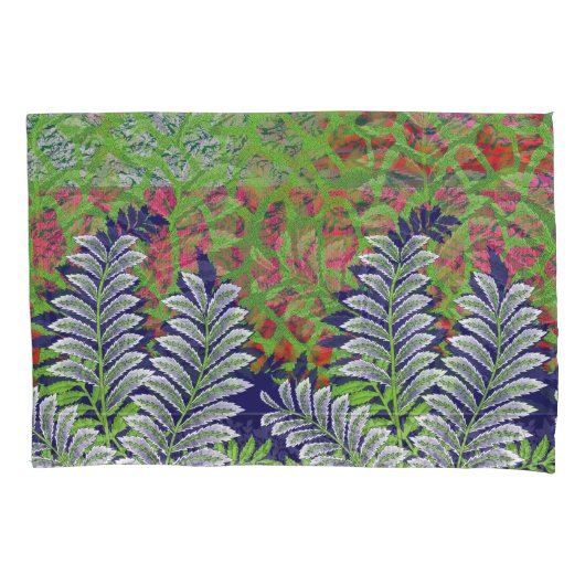 Een ontwerp van een groen en geel patroon kussensloop (Voorkant)