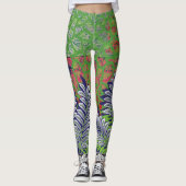 Een ontwerp van een groen en geel patroon leggings (Voorkant)
