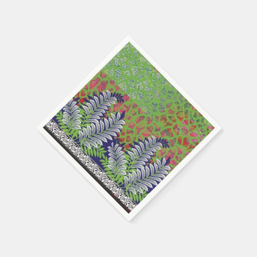 Een ontwerp van een groen en geel patroon servet (Hoek)