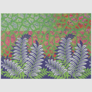 Een ontwerp van een groen en geel patroon tissuepapier