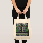Een ontwerp van een groen en geel patroon tote bag (Voorkant (product))