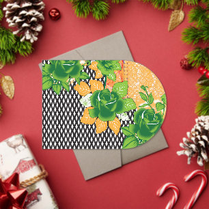 Een ontwerp van een groene en gele muur opknoping acryl uitnodigingen