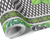 Een ontwerp van een groene en gele muur opknoping cadeaupapier (Rol Hoek)