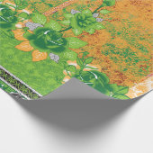 Een ontwerp van een groene en gele muur opknoping cadeaupapier (Hoek)