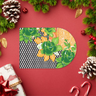 een ontwerp van een groene en gele wandversiering acryl uitnodigingen