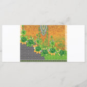een ontwerp van een groene en gele wandversiering menu (Achterkant)