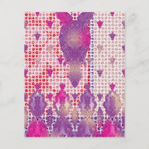 Een ontwerp van een paarse achtergrond met stippen flyer