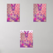 Een ontwerp van een paarse achtergrond met stippen muurkunst sets (Voorkant)