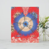 Een ontwerp van een rode achtergrond met een blauw (Staand voorkant)