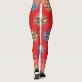 Een ontwerp van een rode achtergrond met een blauw leggings (Achterkant)