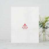 Een ontwerp van een rode bloem op een witte achter (Staand voorkant)