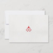 Een ontwerp van een rode bloem op een witte achter bedankkaart (Voorkant)