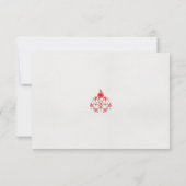 Een ontwerp van een rode bloem op een witte achter bedankkaart (Achterkant)