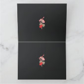 Een ontwerp van een rode bloem op een witte achter bedankkaart (Binnen)