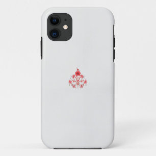 Een ontwerp van een rode bloem op een witte achter Case-Mate iPhone case