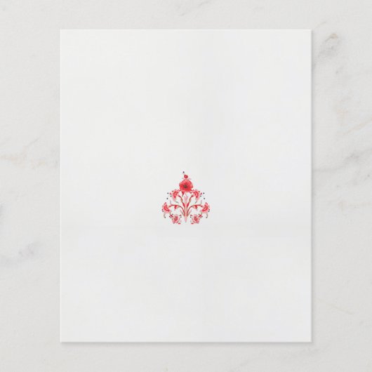 Een ontwerp van een rode bloem op een witte achter flyer (Voorkant)