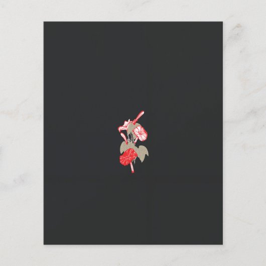 Een ontwerp van een rode bloem op een witte achter flyer (Voorkant)
