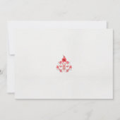 Een ontwerp van een rode bloem op een witte achter kaart (Voorkant)