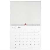 Een ontwerp van een rode bloem op een witte achter kalender (Jan 2027)
