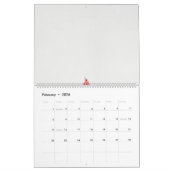 Een ontwerp van een rode bloem op een witte achter kalender (Feb 2026)