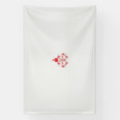 Een ontwerp van een rode bloem op een witte achter spandoek (Verticaal)