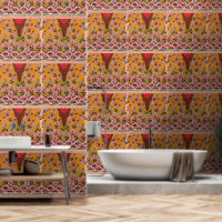 Een ontwerp van een rode en zwarte muur opknoping