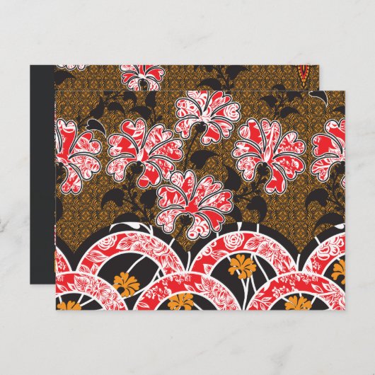 Een ontwerp van een rode en zwarte muur opknoping briefkaart (Voorkant / Achterkant)