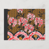 Een ontwerp van een rode en zwarte muur opknoping briefkaart (Achterkant)