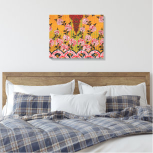 Een ontwerp van een rode en zwarte muur opknoping canvas afdruk