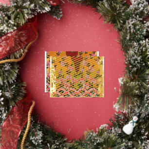 Een ontwerp van een rode en zwarte muur opknoping folie feestdagen briefkaart