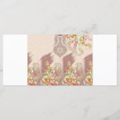 een ontwerp van een rode vaas met bloemen erop menu (Achterkant)